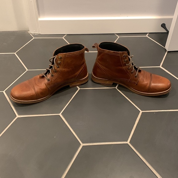 Crevo Bookham Men’s Leather Captoe Boots – Distressed Chestnut Brown – Size 11 - Picture 3 of 7